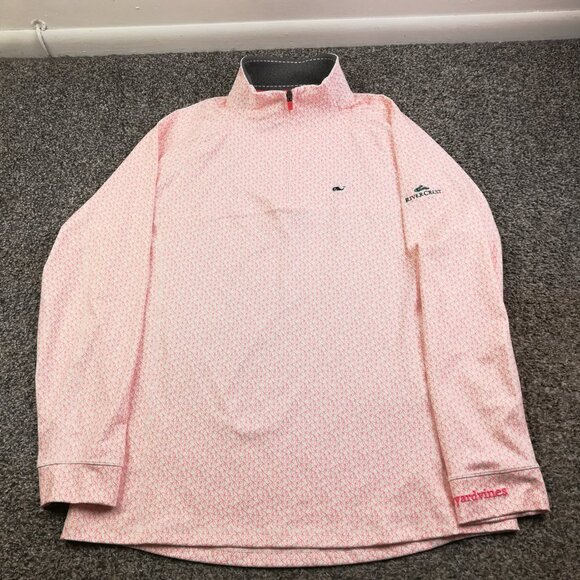2023 RiverCrest Golf Club Jacket Vineyard Vines Performance 1/4 Zip Mens Large - Picture 2 of 11